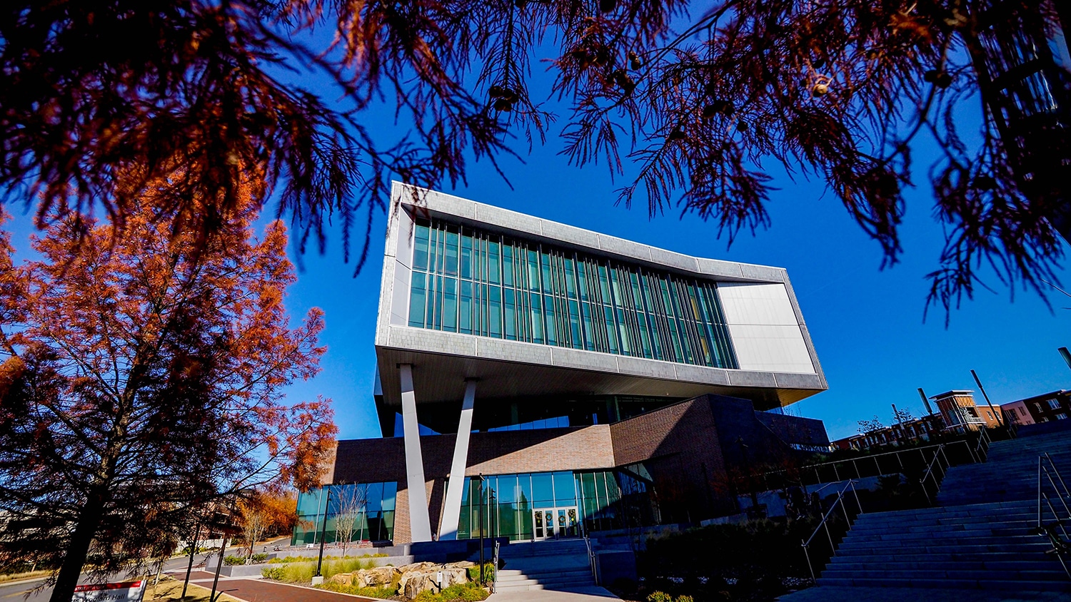 An exterior view of Fitts-Woolard Hall.