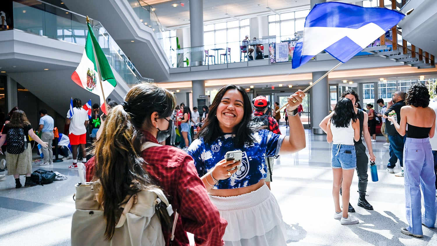 Students celebrate Latinx Heritage Month during an event in Talley Student Union.