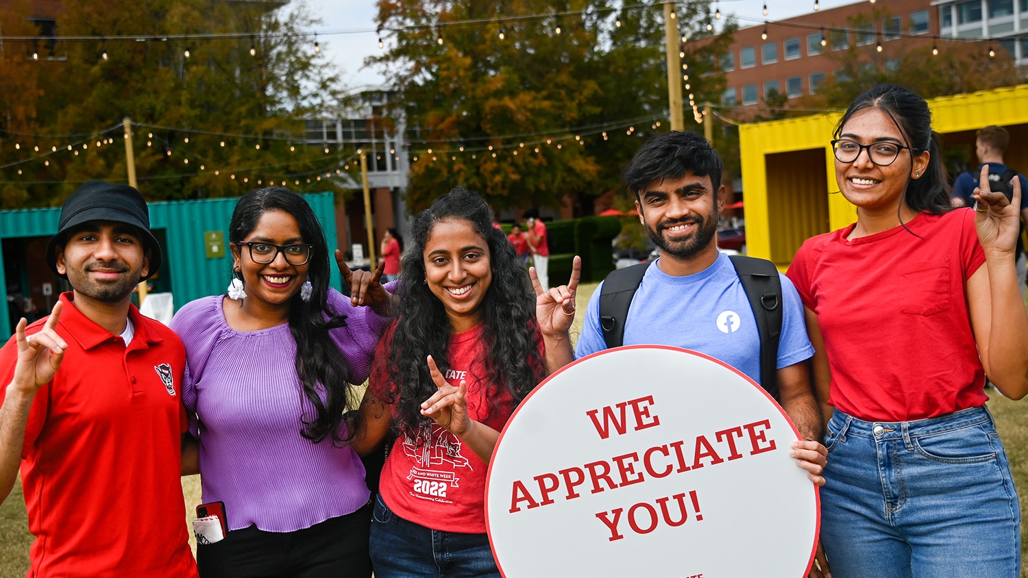 Faculty, staff, and students enjoy Pack Appreciation Day at the Corner on Centennial Campus.