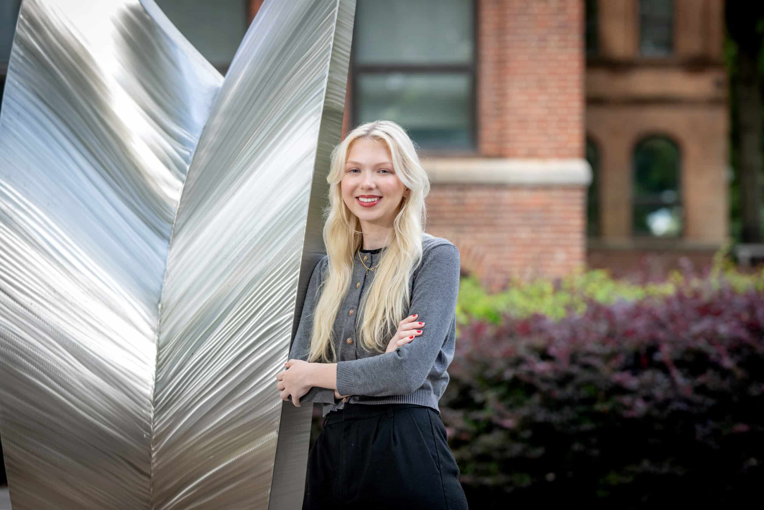 Brooke Church, a CHASS student, on main campus.