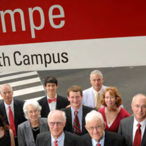 In this 2010 photo, 10 Lampe family members gather on Lampe Drive.